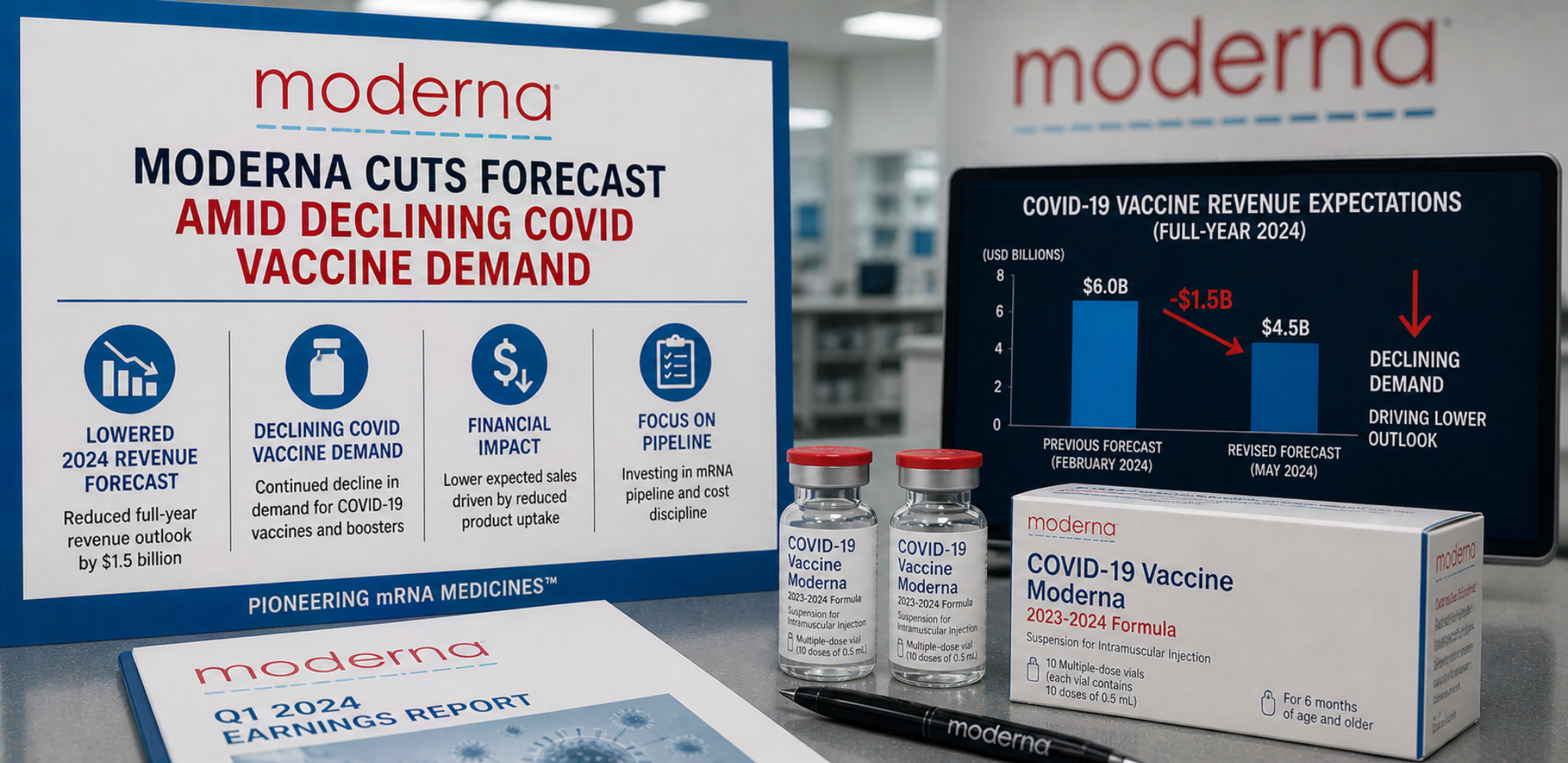 Moderna cuts forecast amid declining COVID vaccine demand