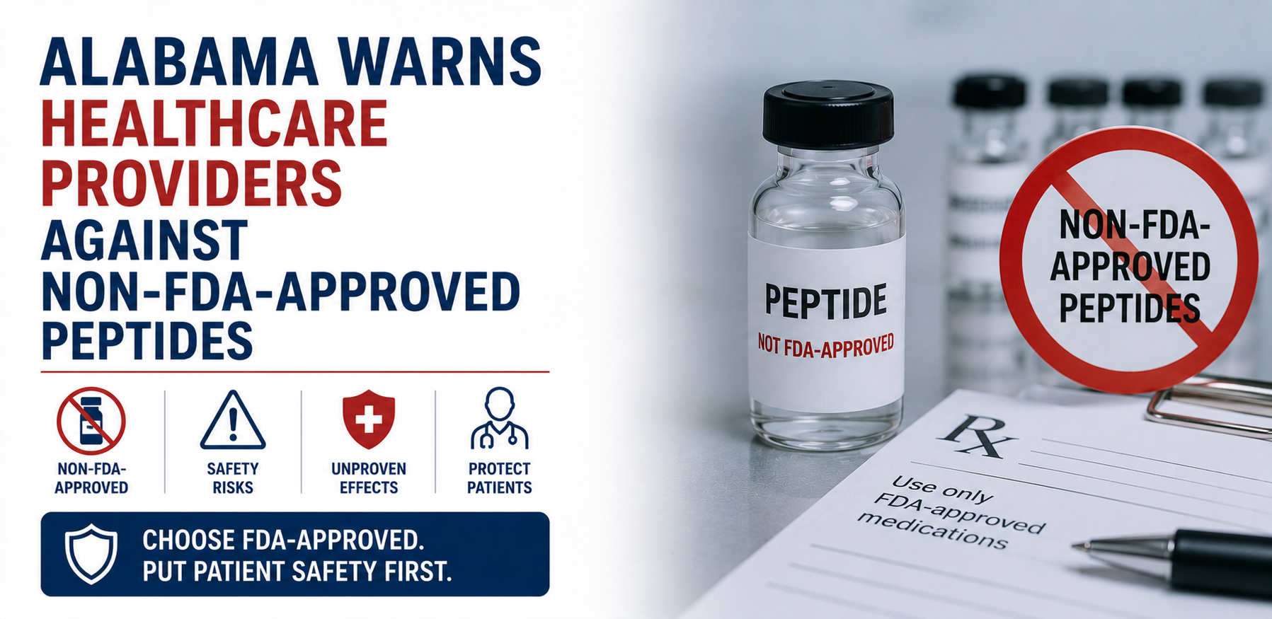 Alabama Warns Healthcare Providers Against Non-FDA-Approved Peptides