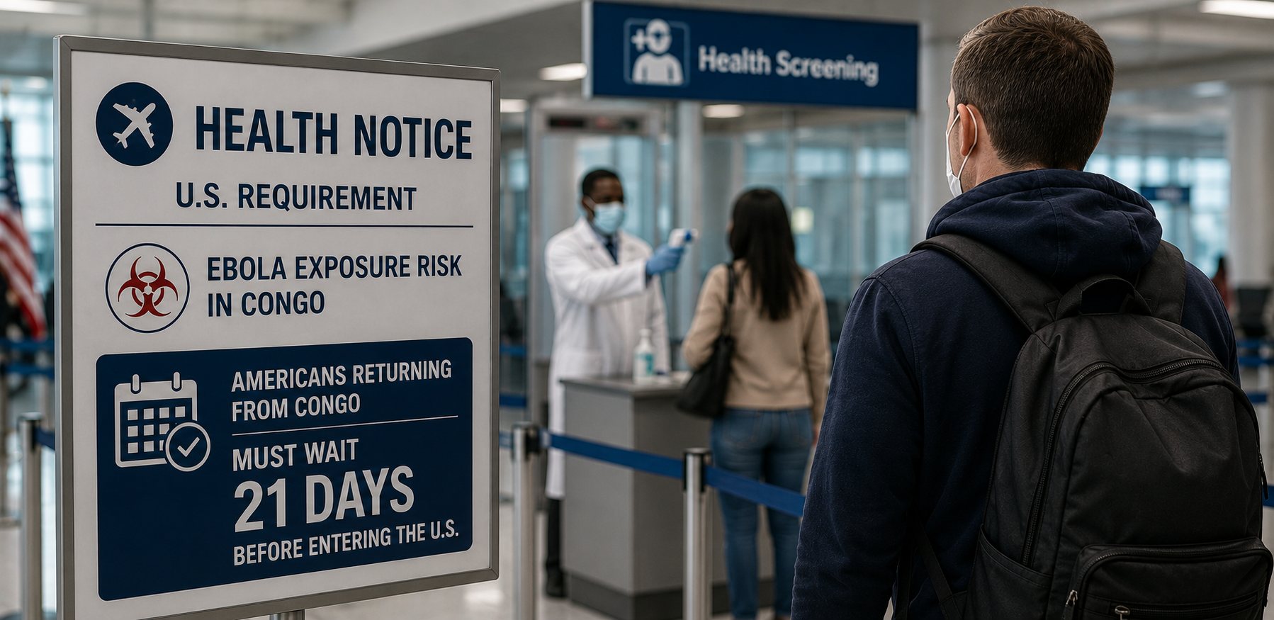 U.S. Requires Americans Returning from Congo to Wait 21 Days Before Entering Following Ebola Exposure Risk