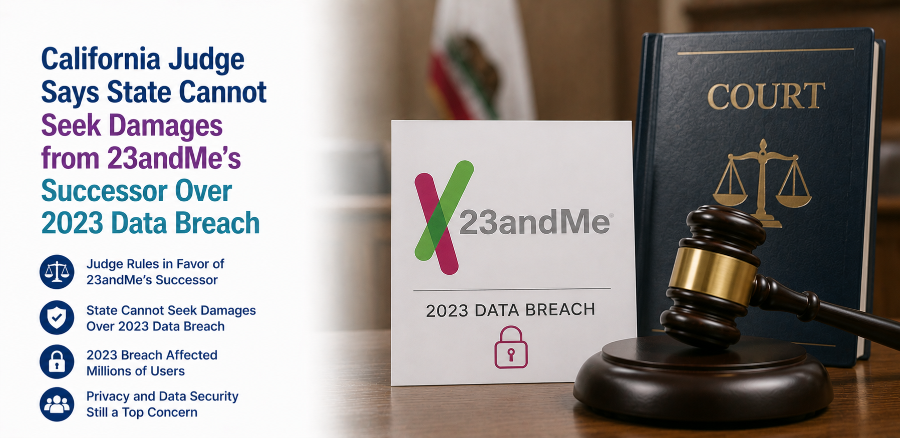 California Judge Says State Cannot Seek Damages from 23andMe's Successor Over 2023 Data Breach