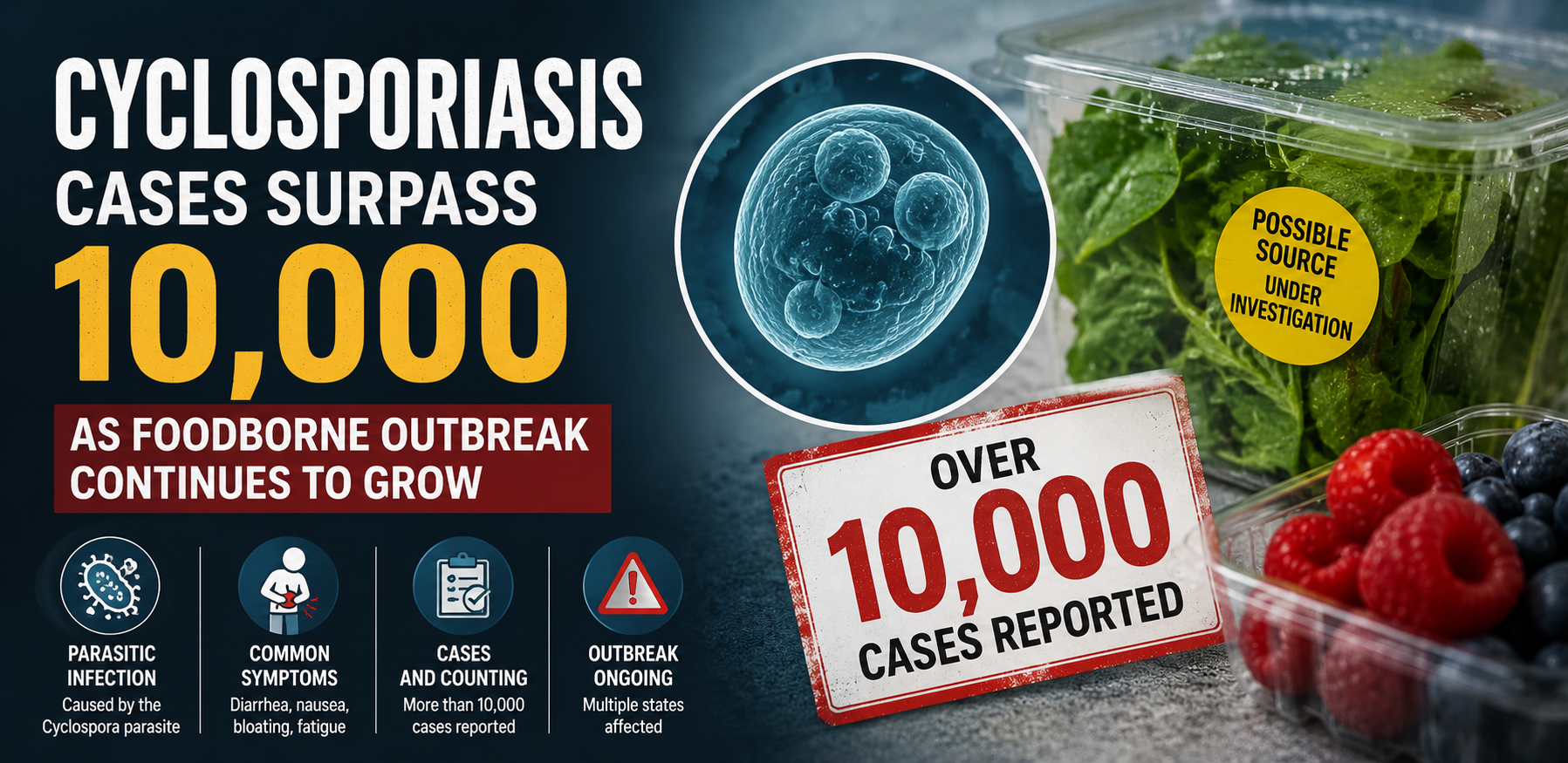 Cyclosporiasis Cases Surpass 10,000 as Foodborne Outbreak Continues to Grow