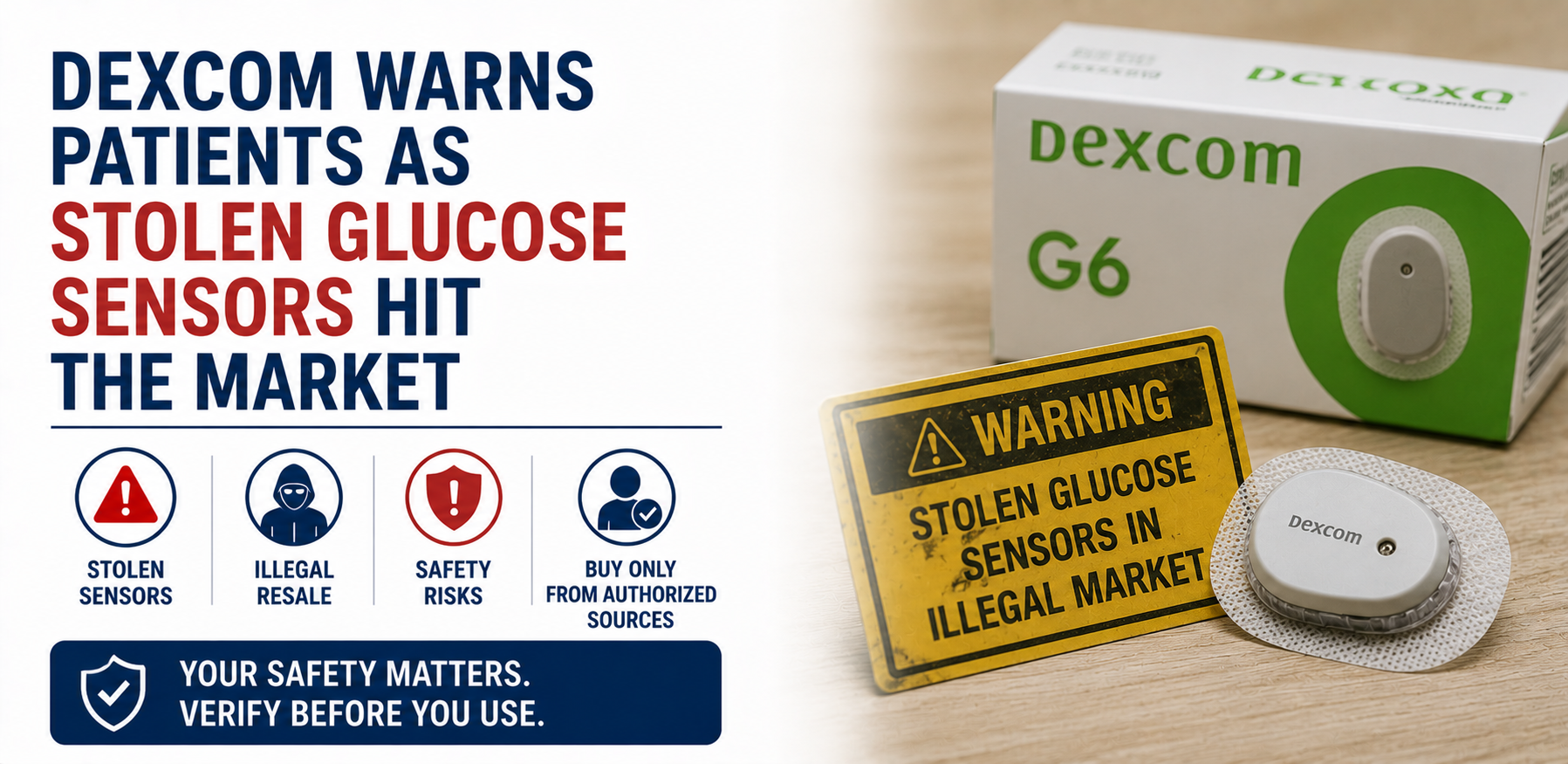 Dexcom Warns Patients as Stolen Glucose Sensors Hit the Market