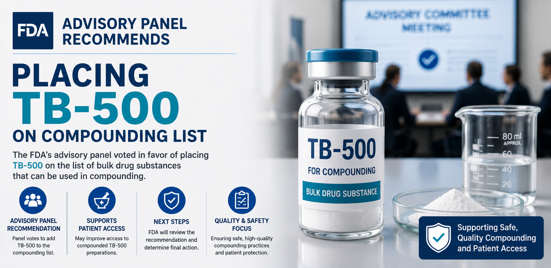 FDA Advisory Panel Recommends Placing TB-500 on Compounding List
