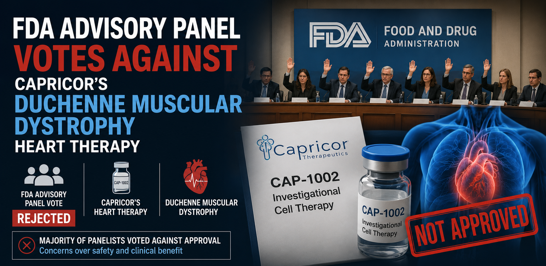 FDA Advisory Panel Votes Against Capricor's Duchenne Muscular Dystrophy Heart Therapy