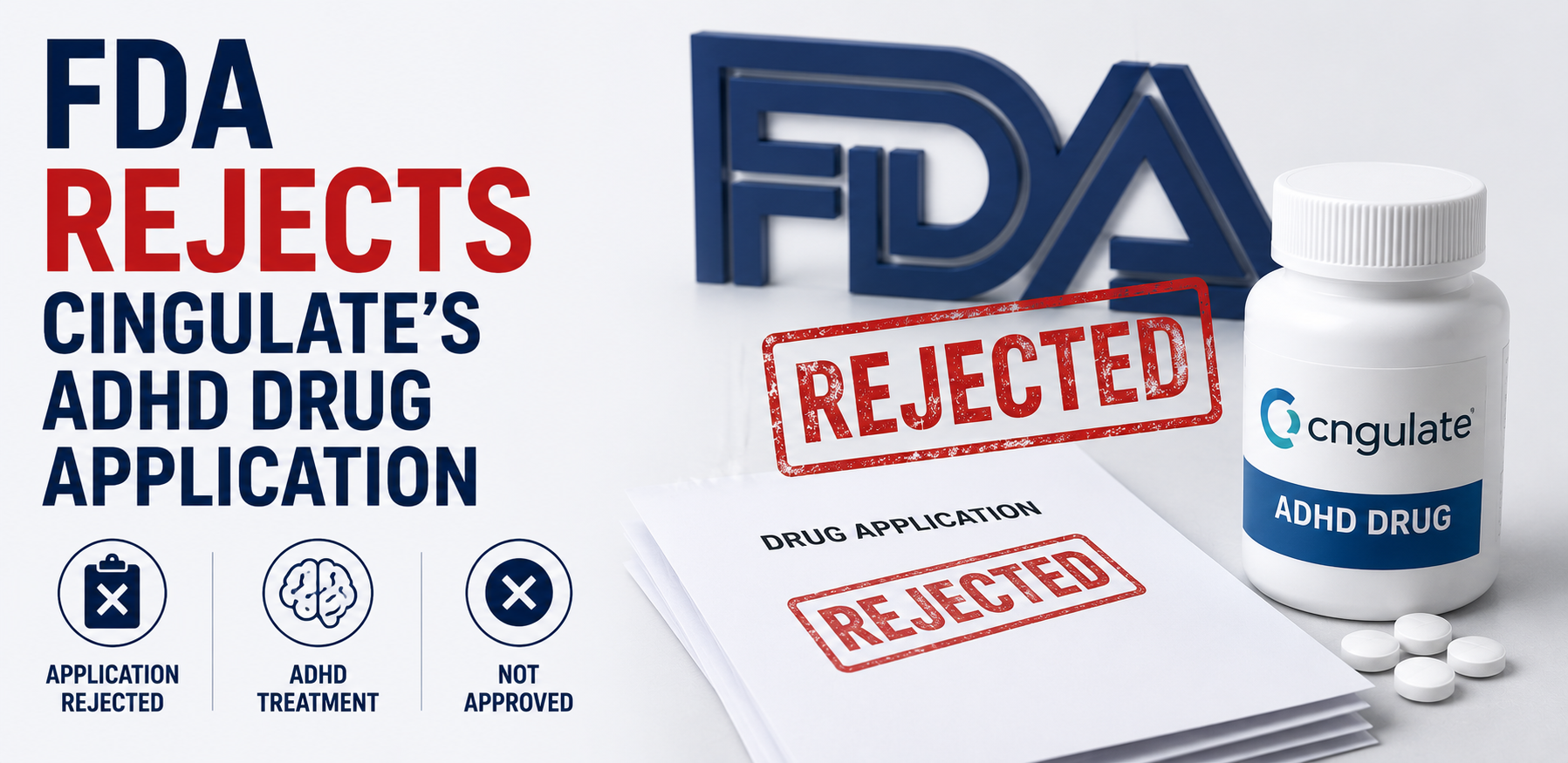 FDA Rejects Cingulate's ADHD Drug Application