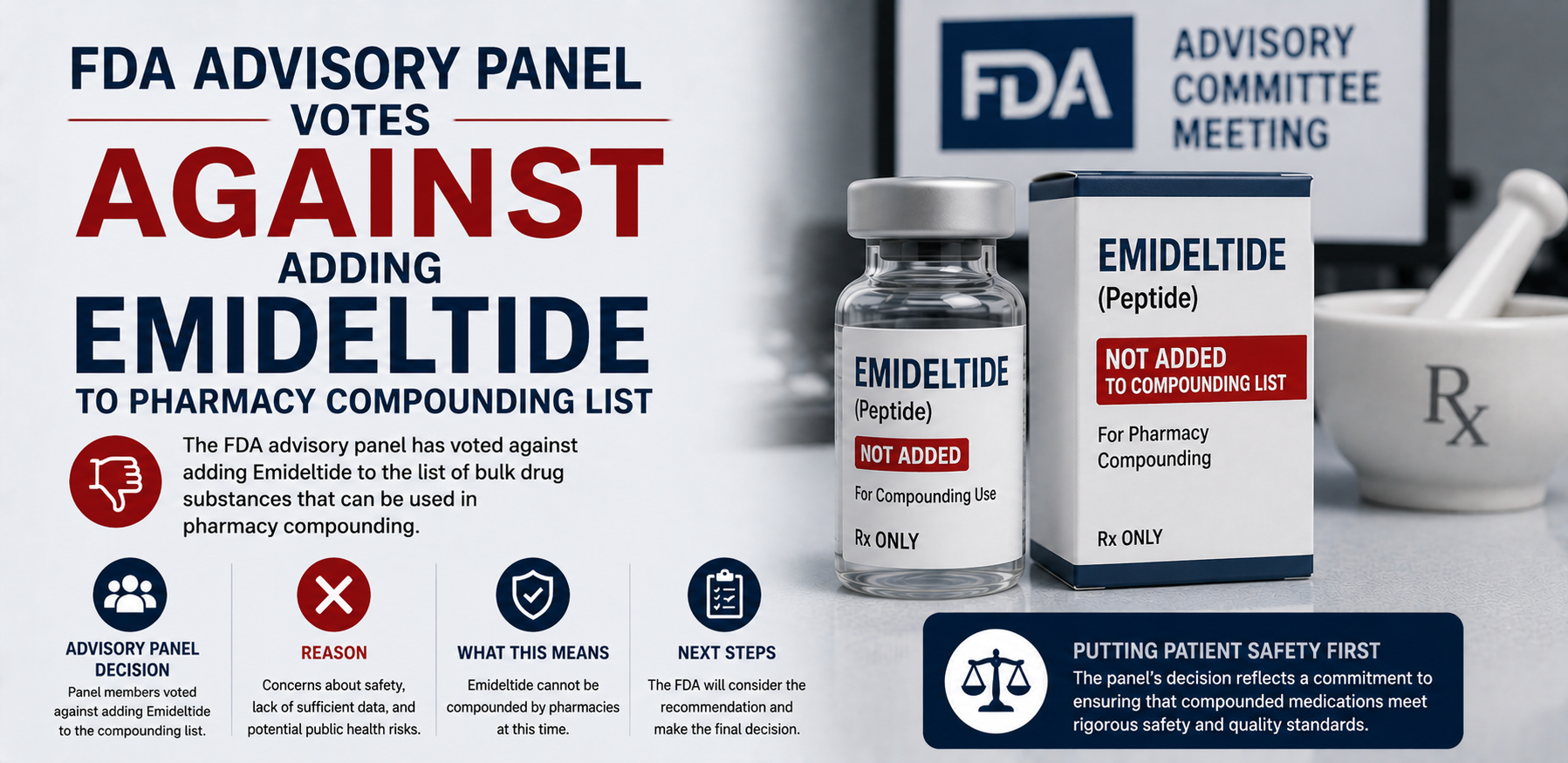 FDA Advisory Panel Votes Against Adding Emideltide to Pharmacy Compounding List