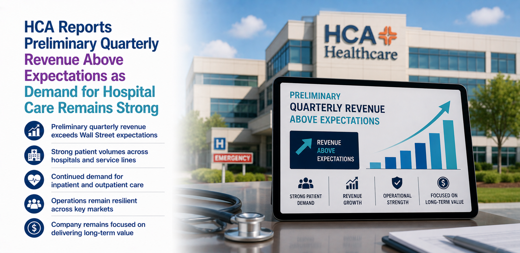 HCA Reports Preliminary Quarterly Revenue Above Expectations as Demand for Hospital Care Remains Strong