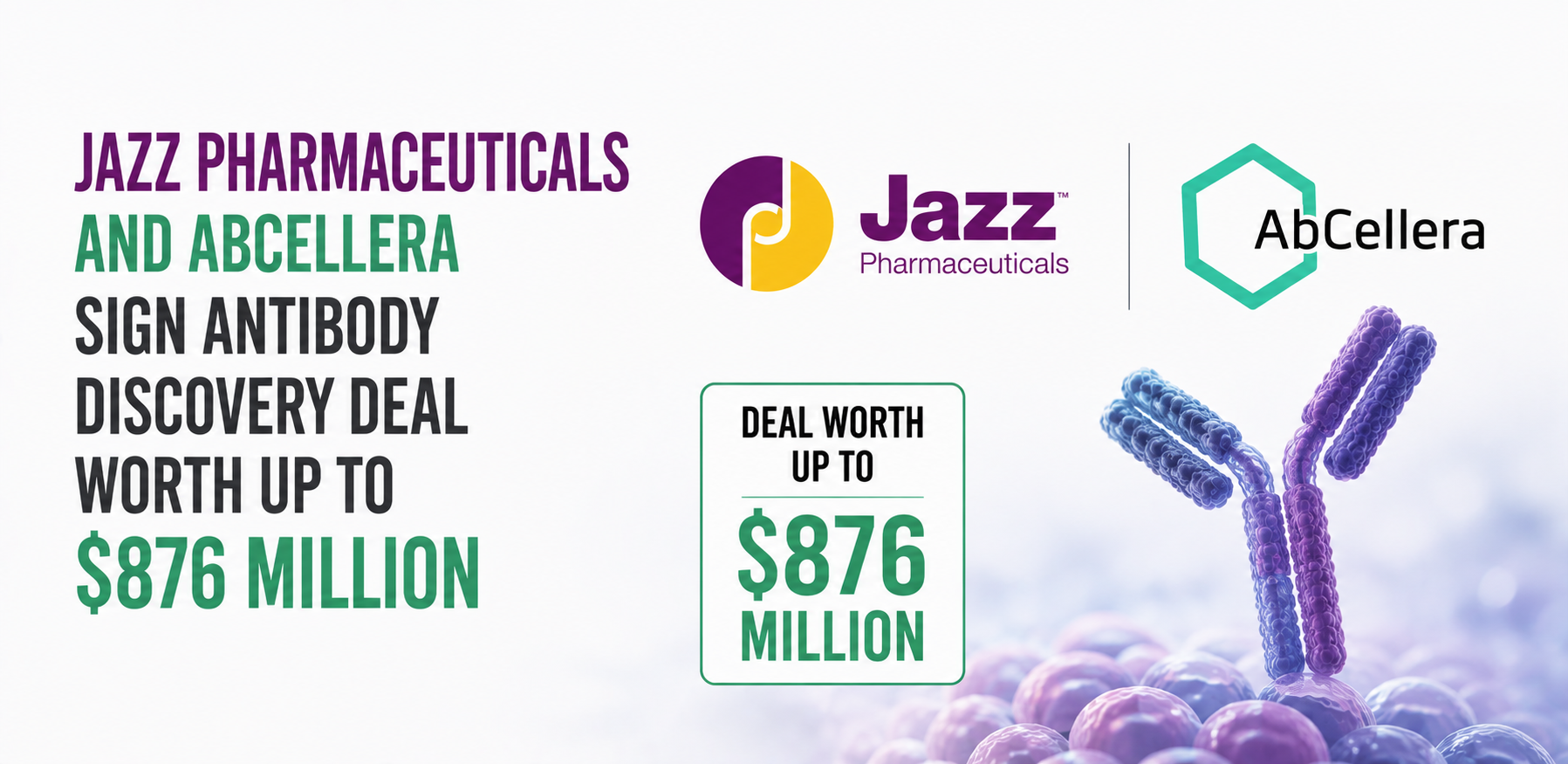 Jazz Pharmaceuticals and AbCellera Sign Antibody Discovery Deal Worth Up to $876 Million