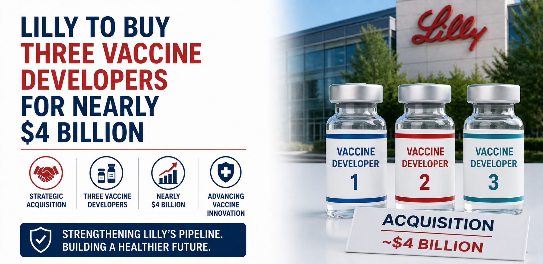Lilly to Buy Three Vaccine Developers for Nearly $4 Billion
