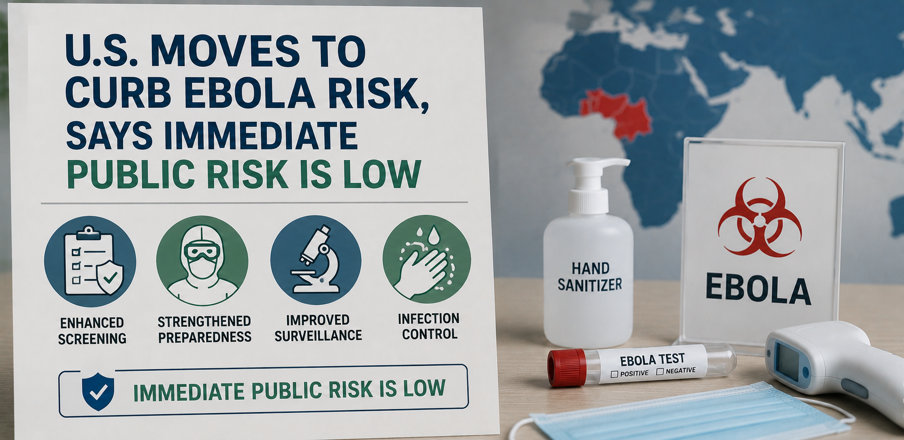 U.S. Moves to Curb Ebola Risk, Says Immediate Public Risk Is Low