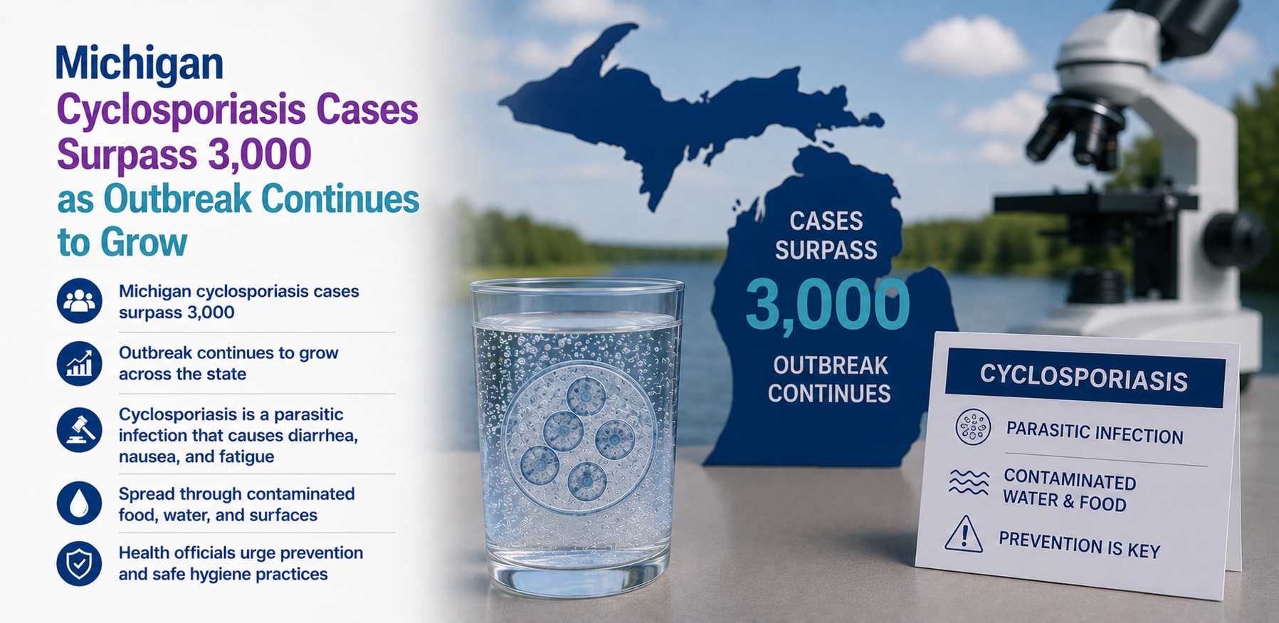 Michigan Cyclosporiasis Cases Surpass 3,000 as Outbreak Continues to Grow