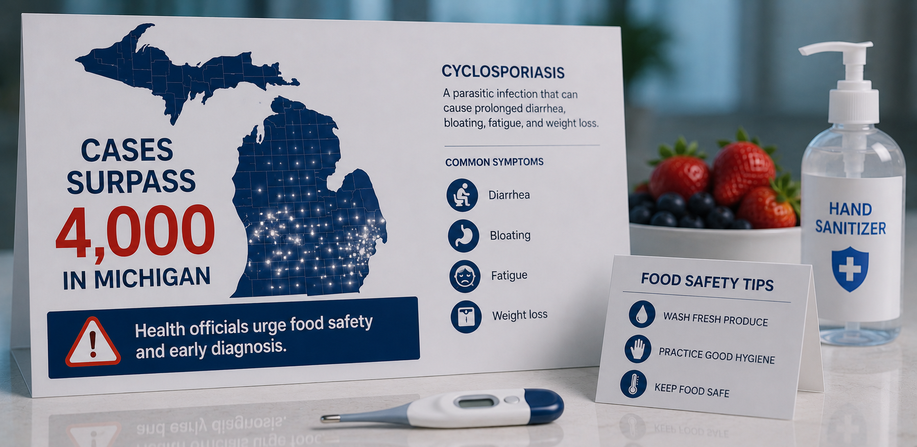 Michigan Cyclosporiasis Cases Surpass 4,000 as Health Officials Urge Food Safety and Early Diagnosis