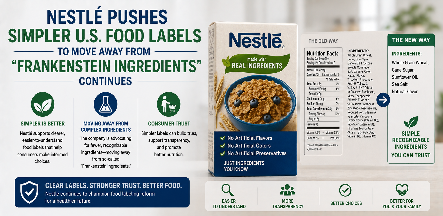 Nestlé Pushes Simpler U.S. Food Labels to Move Away from "Frankenstein Ingredients"