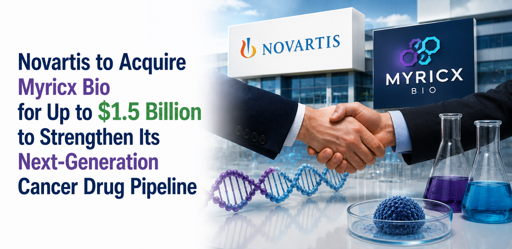 Novartis to Acquire Myricx Bio for Up to $1.5 Billion to Strengthen Its Next-Generation Cancer Drug Pipeline