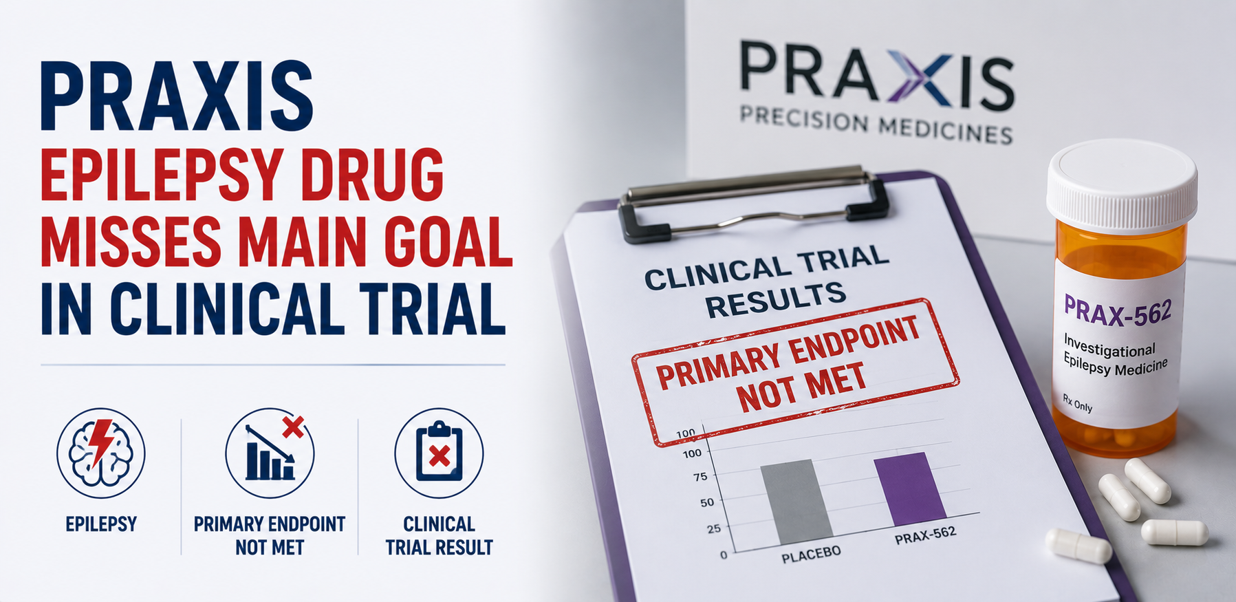 Praxis Epilepsy Drug Misses Main Goal in Clinical Trial
