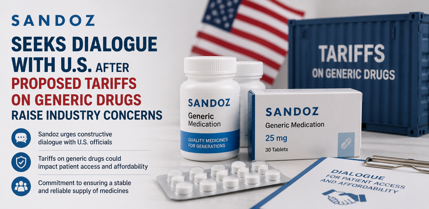 Sandoz Seeks Dialogue With U.S. After Proposed Tariffs on Generic Drugs Raise Industry Concerns
