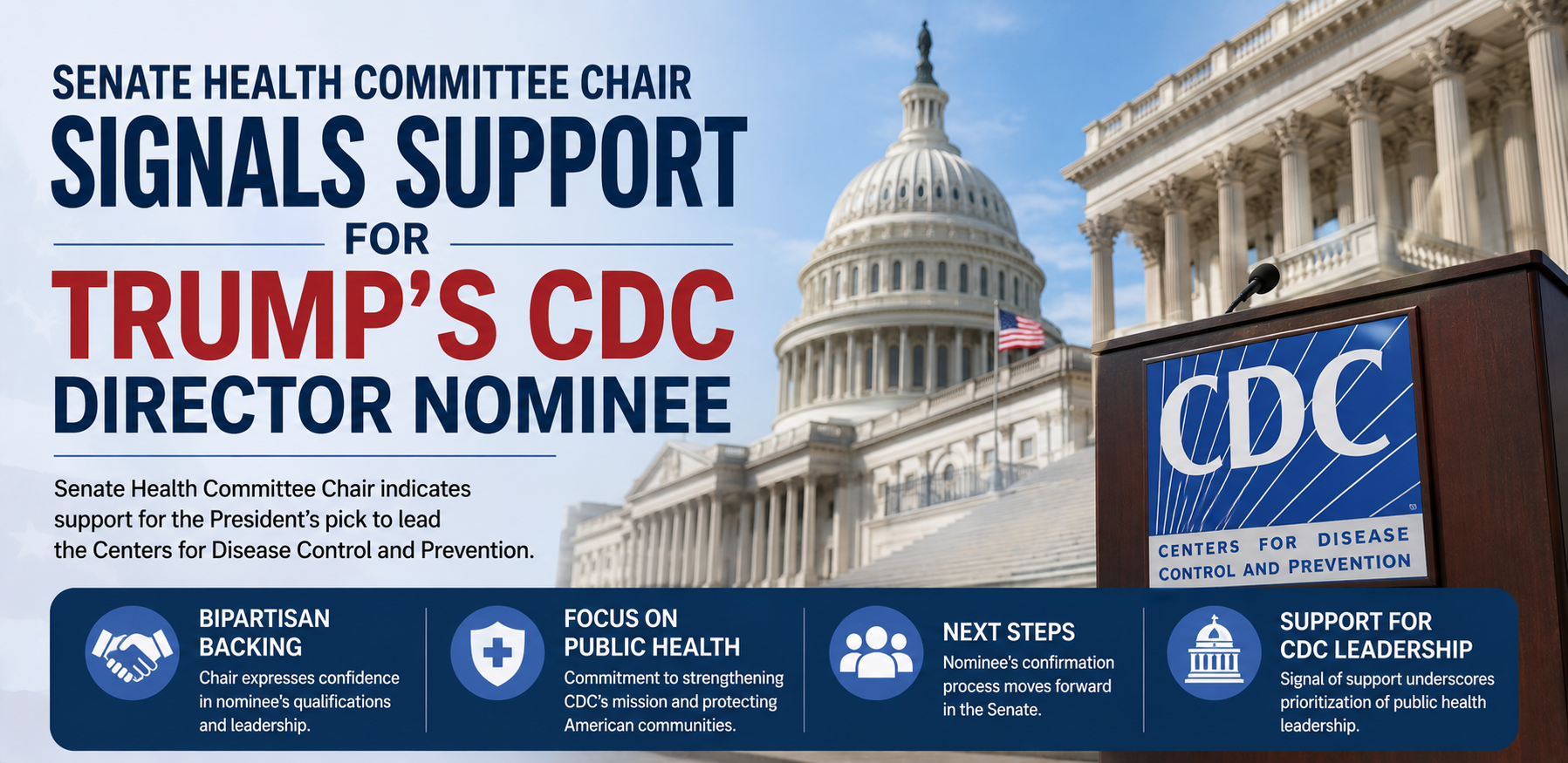 Senate Health Committee Chair Signals Support for Trump's CDC Director Nominee