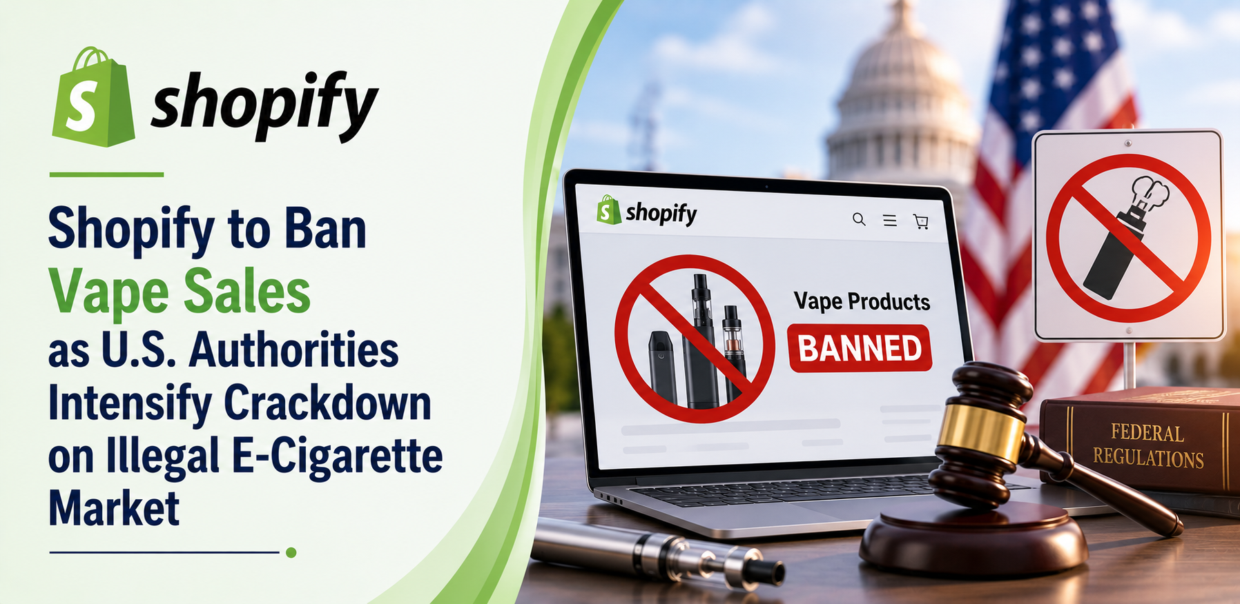 Shopify to Ban Vape Sales as U.S. Authorities Intensify Crackdown on Illegal E-Cigarette Market