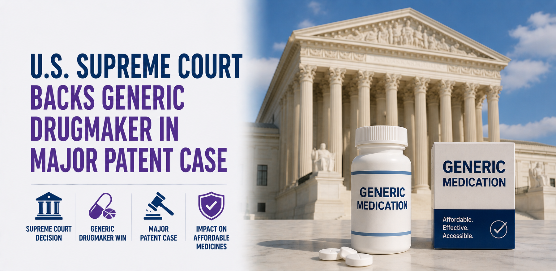U.S. Supreme Court Backs Generic Drugmaker in Major Patent Case