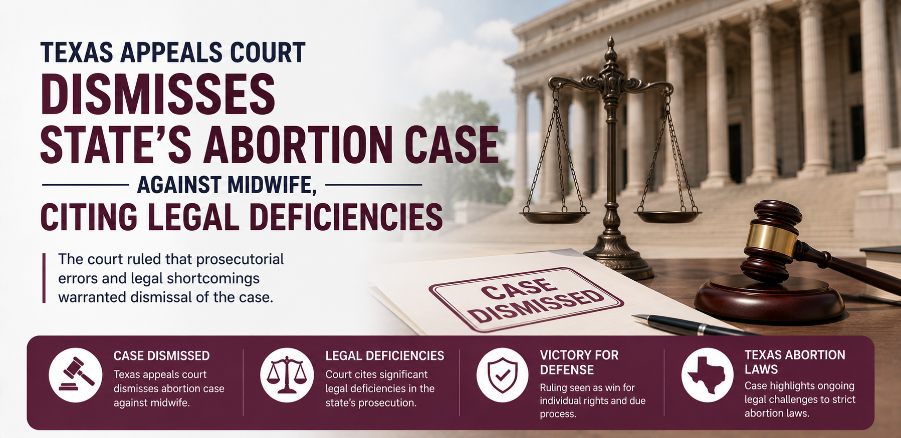Texas Appeals Court Dismisses State's Abortion Case Against Midwife, Citing Legal Deficiencies