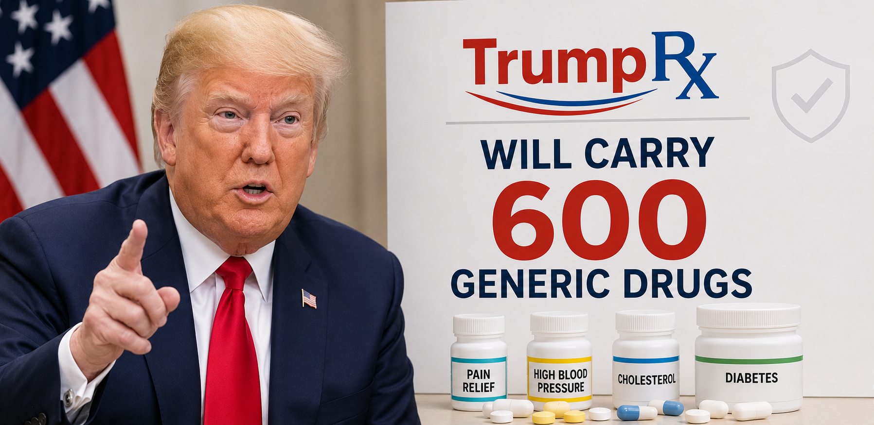 Trump Says TrumpRx Will Carry 600 Generic Drugs