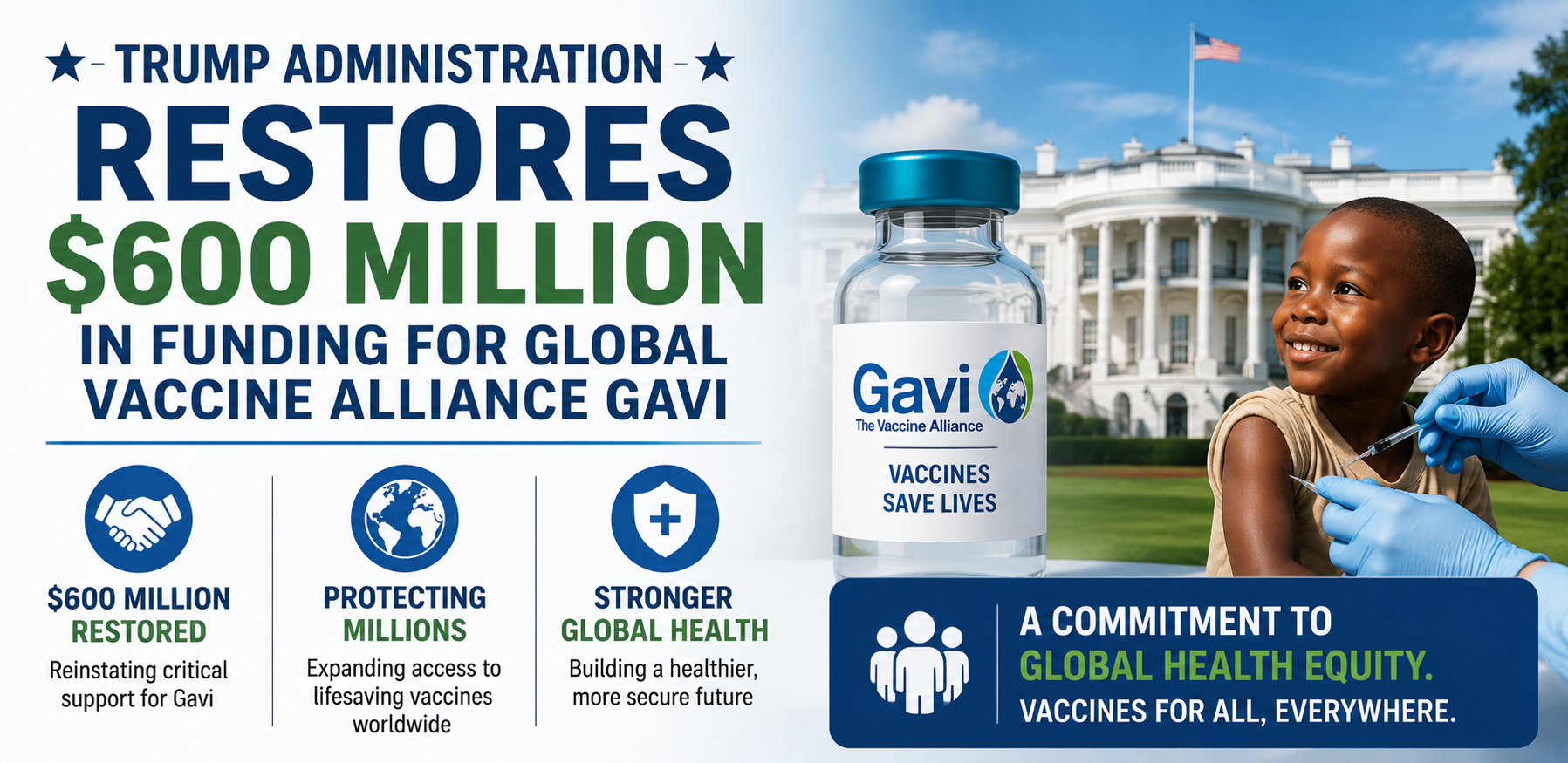 Trump Administration Restores $600 Million in Funding for Global Vaccine Alliance Gavi