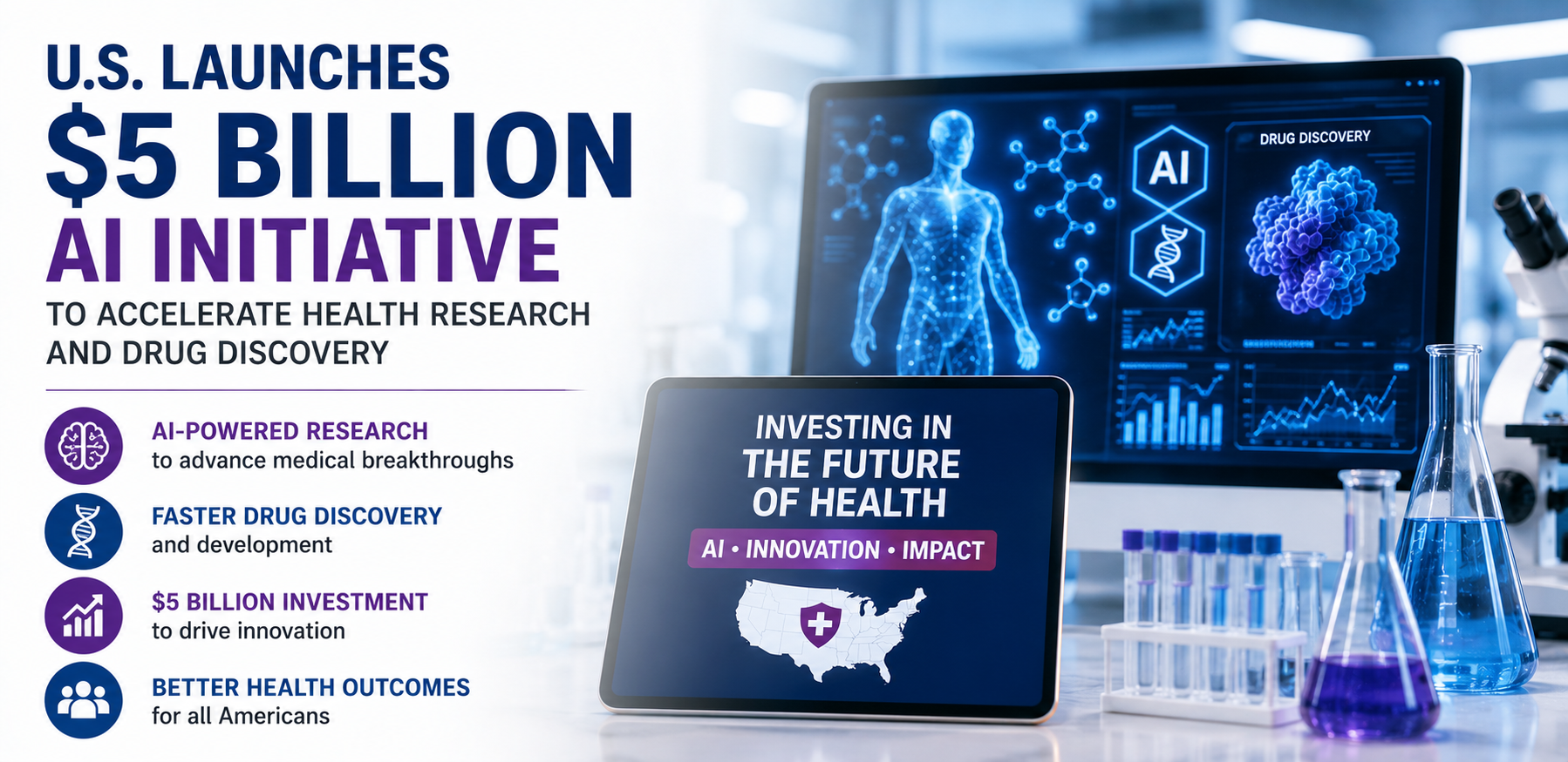 U.S. Launches $5 Billion AI Initiative to Accelerate Health Research and Drug Discovery