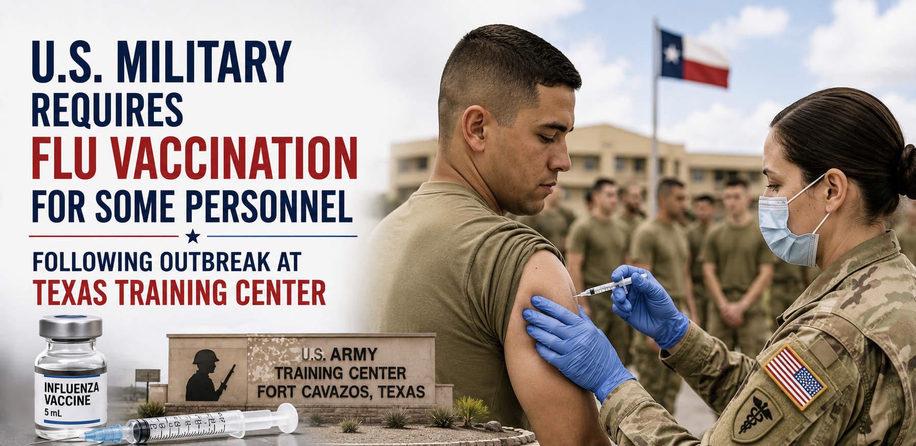 U.S. Military Requires Flu Vaccination for Some Personnel Following Outbreak at Texas Training Center