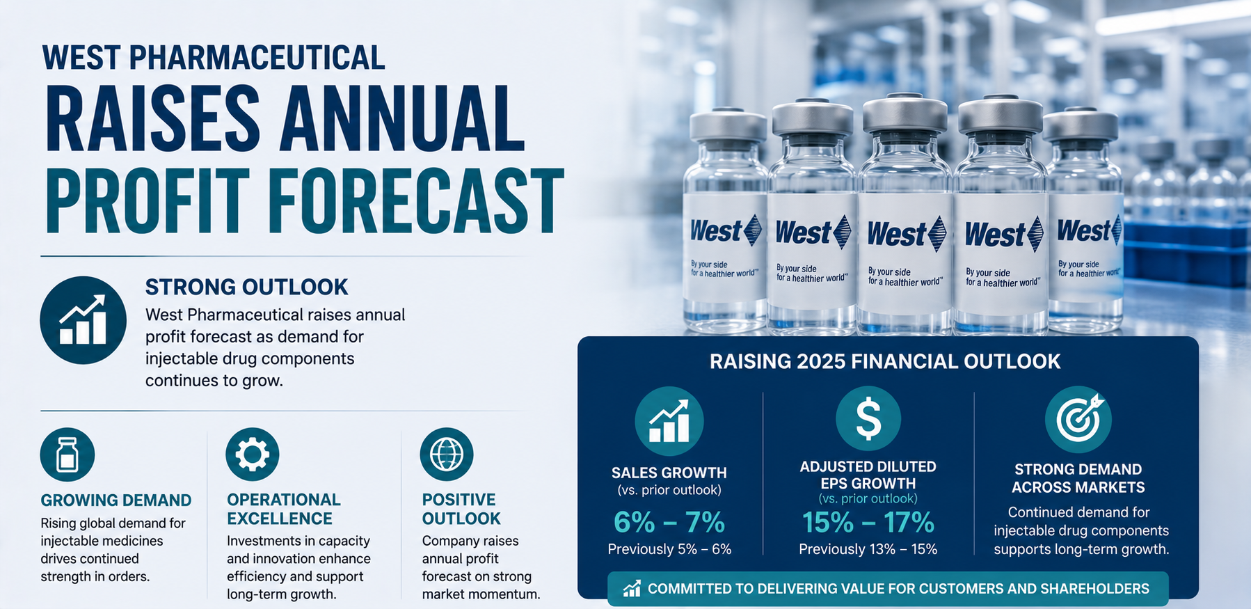 West Pharmaceutical Raises Annual Profit Forecast as Demand for Injectable Drug Components Continues to Grow